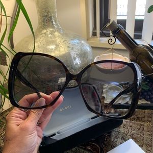 Authentic GUCCI 62 Butterfly Havana  acetate Sunglasses